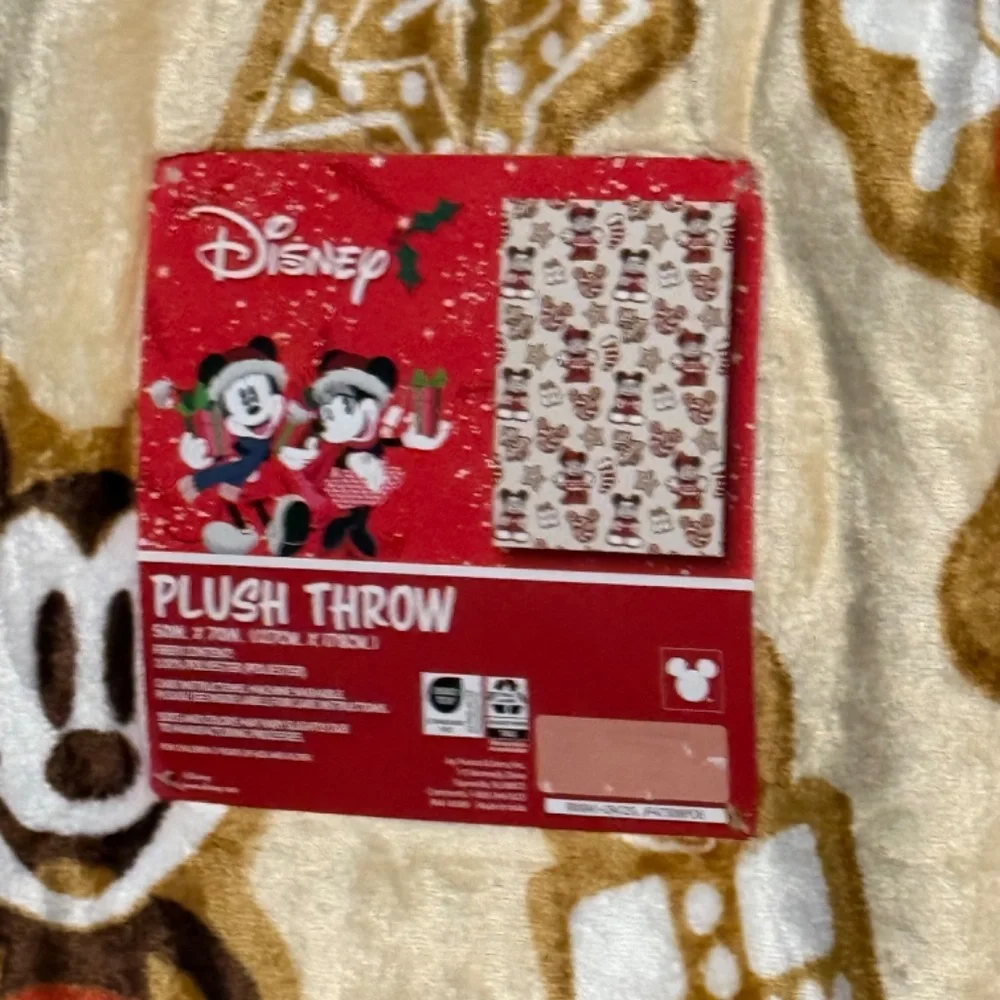 Disney‎ Mickey & Minnie Mouse Gingerbread Cookie Christmas Throw 50